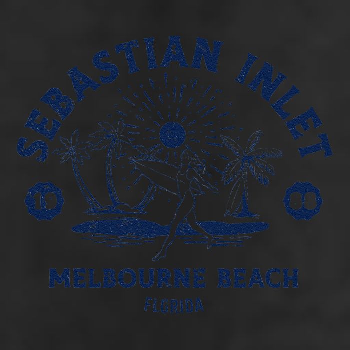 Retro Surfing Sebastian Inlet Melbourne Beach Florida Surf Large Microfiber Waffle Golf Towel