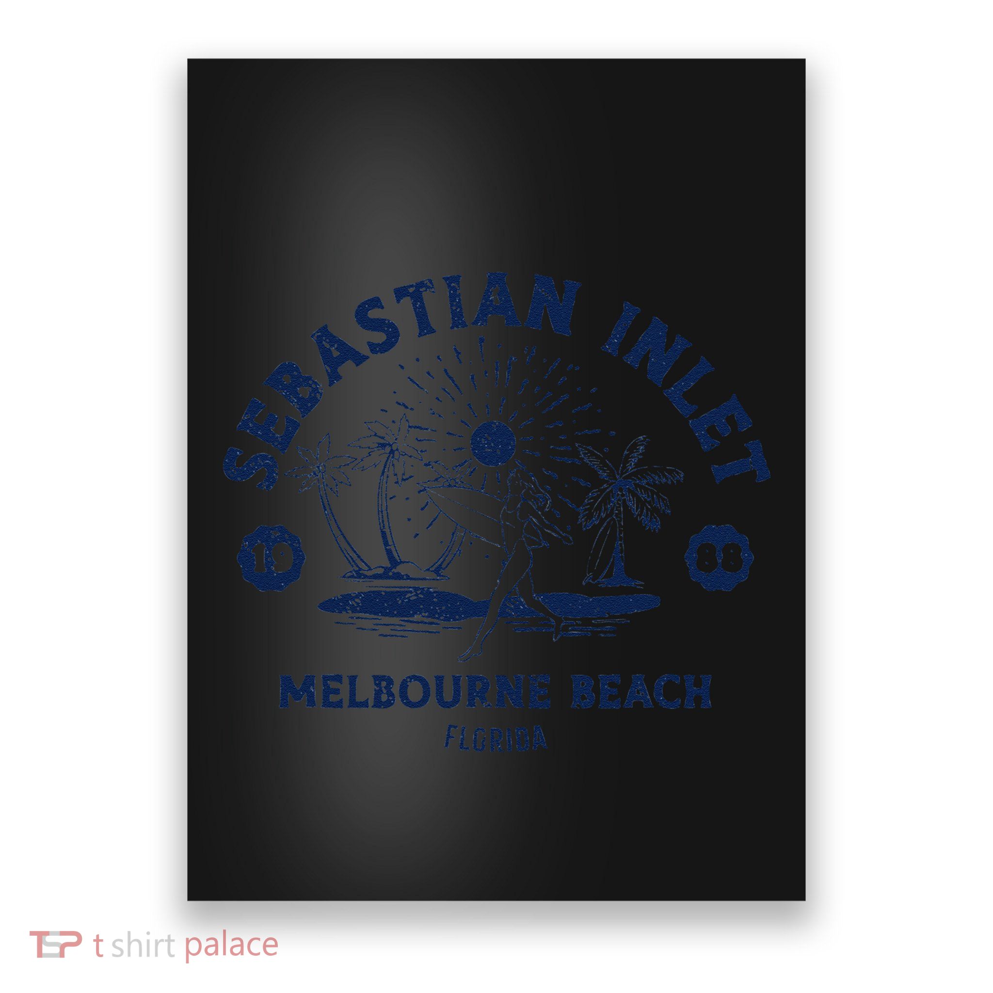 Retro Surfing Sebastian Inlet Melbourne Beach Florida Surf Poster