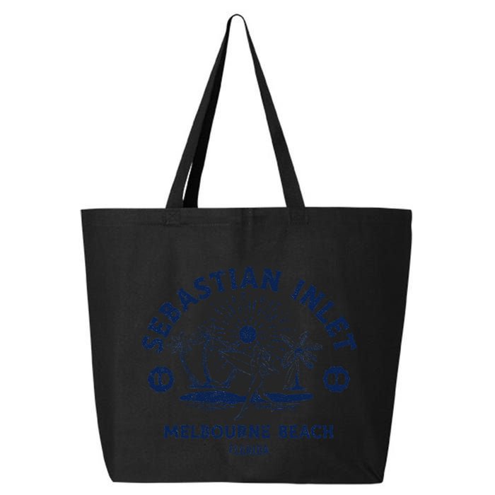 Retro Surfing Sebastian Inlet Melbourne Beach Florida Surf 25L Jumbo Tote