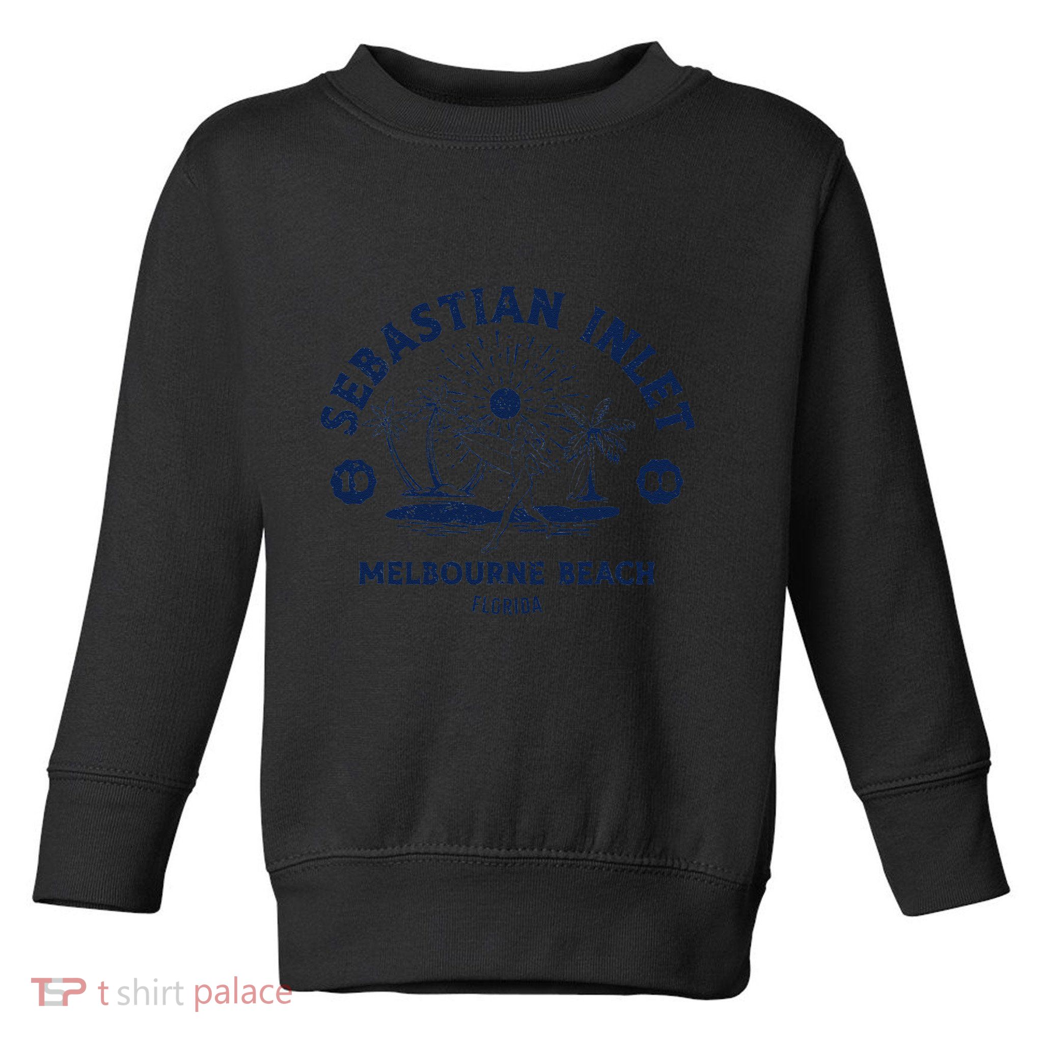 Retro Surfing Sebastian Inlet Melbourne Beach Florida Surf Toddler Sweatshirt