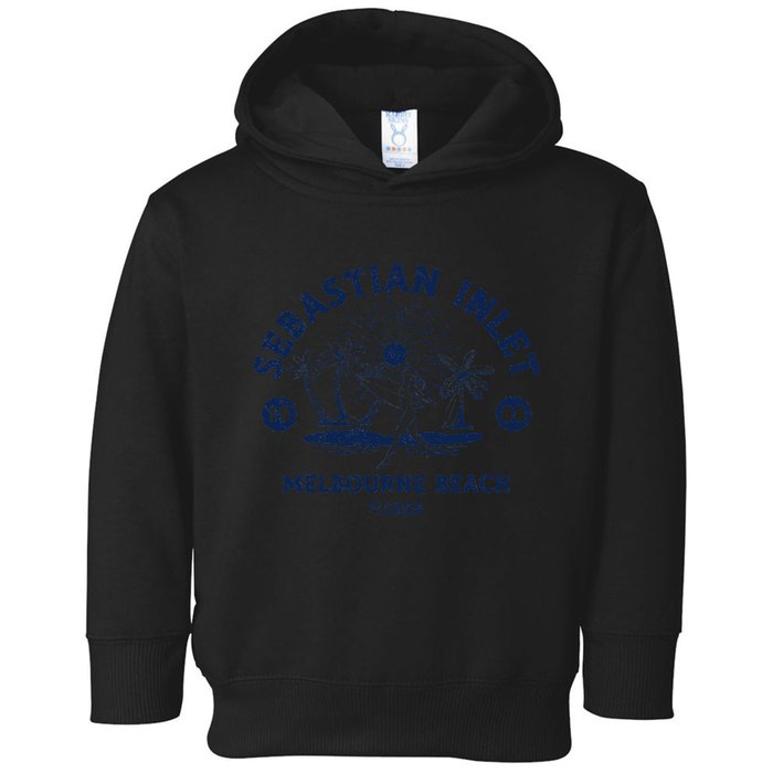 Retro Surfing Sebastian Inlet Melbourne Beach Florida Surf Toddler Hoodie