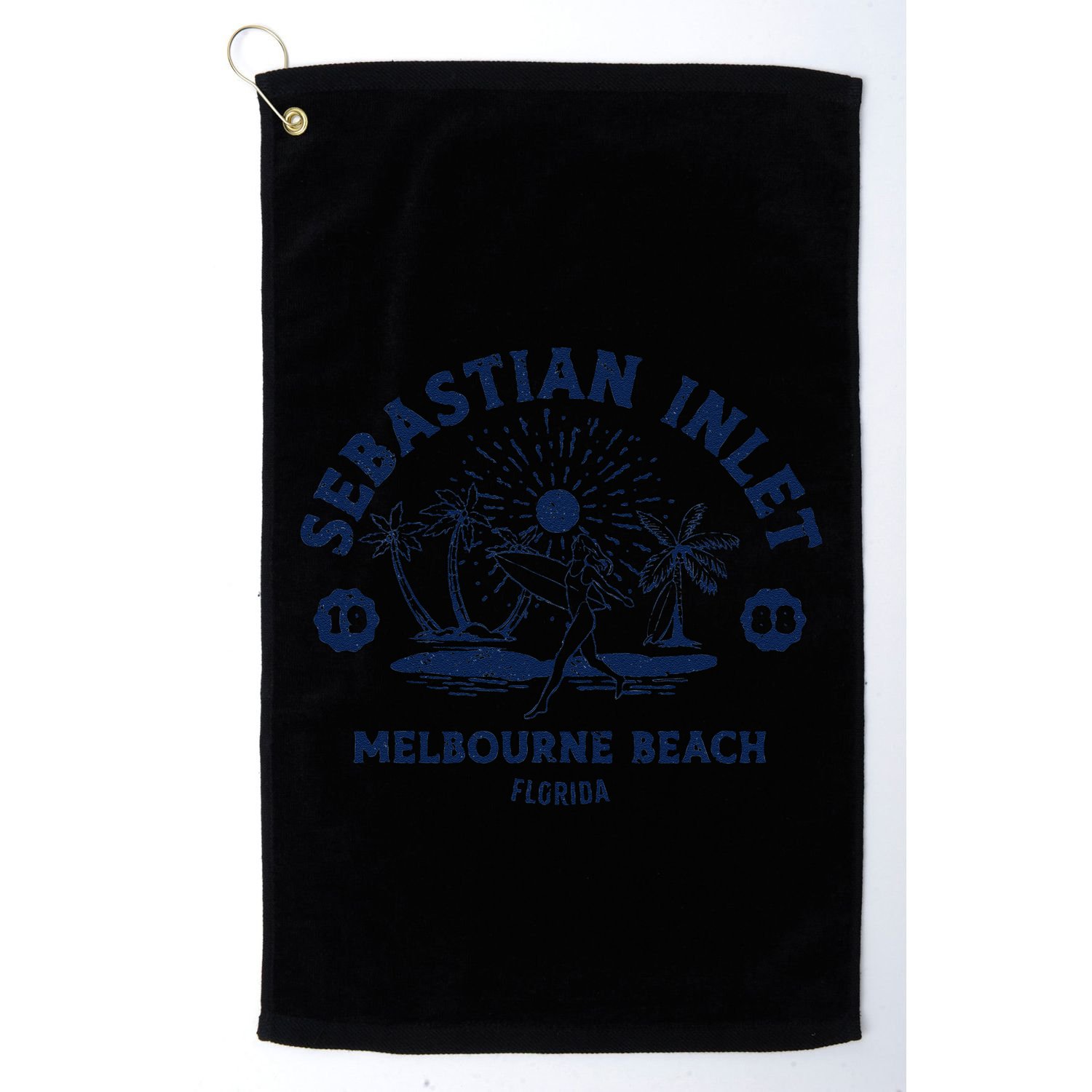 Retro Surfing Sebastian Inlet Melbourne Beach Florida Surf Golf Towel