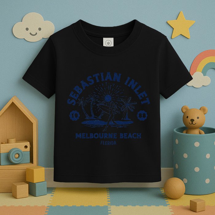Retro Surfing Sebastian Inlet Melbourne Beach Florida Surf Toddler T-Shirt