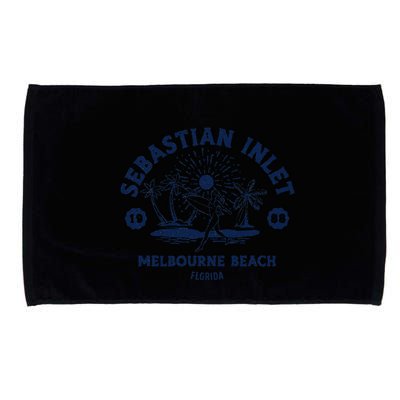 Retro Surfing Sebastian Inlet Melbourne Beach Florida Surf Microfiber Hand Towel