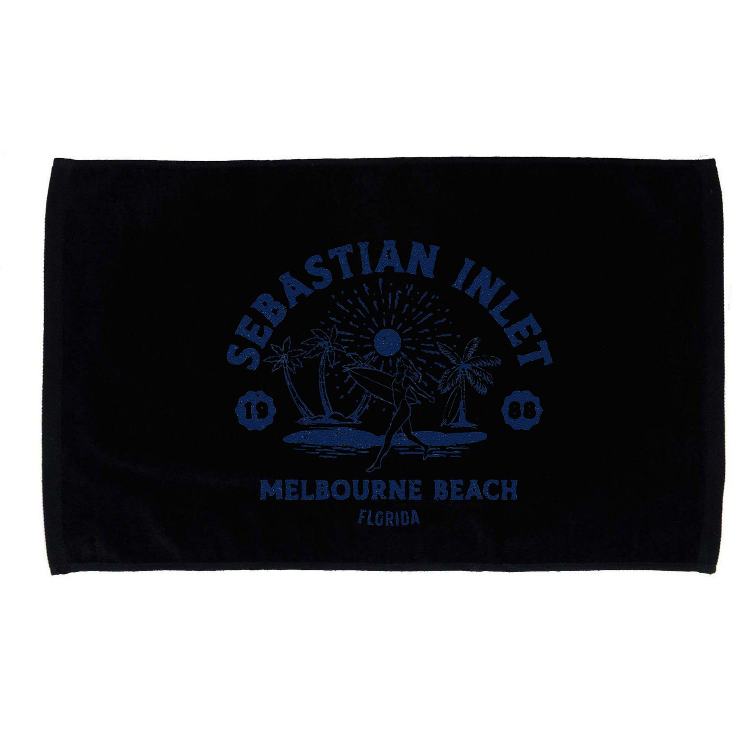Retro Surfing Sebastian Inlet Melbourne Beach Florida Surf Microfiber Hand Towel