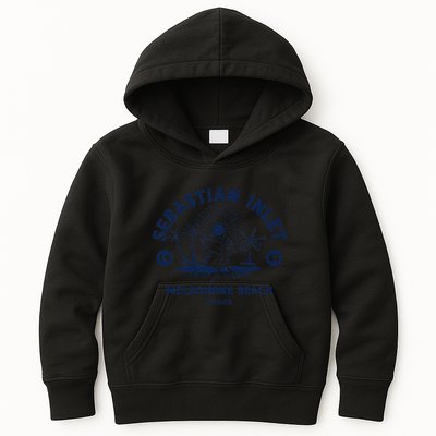 Retro Surfing Sebastian Inlet Melbourne Beach Florida Surf Kids Hoodie