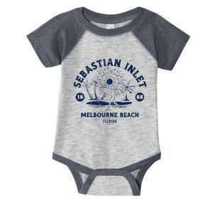 Retro Surfing Sebastian Inlet Melbourne Beach Florida Surf Infant Baby Jersey Bodysuit