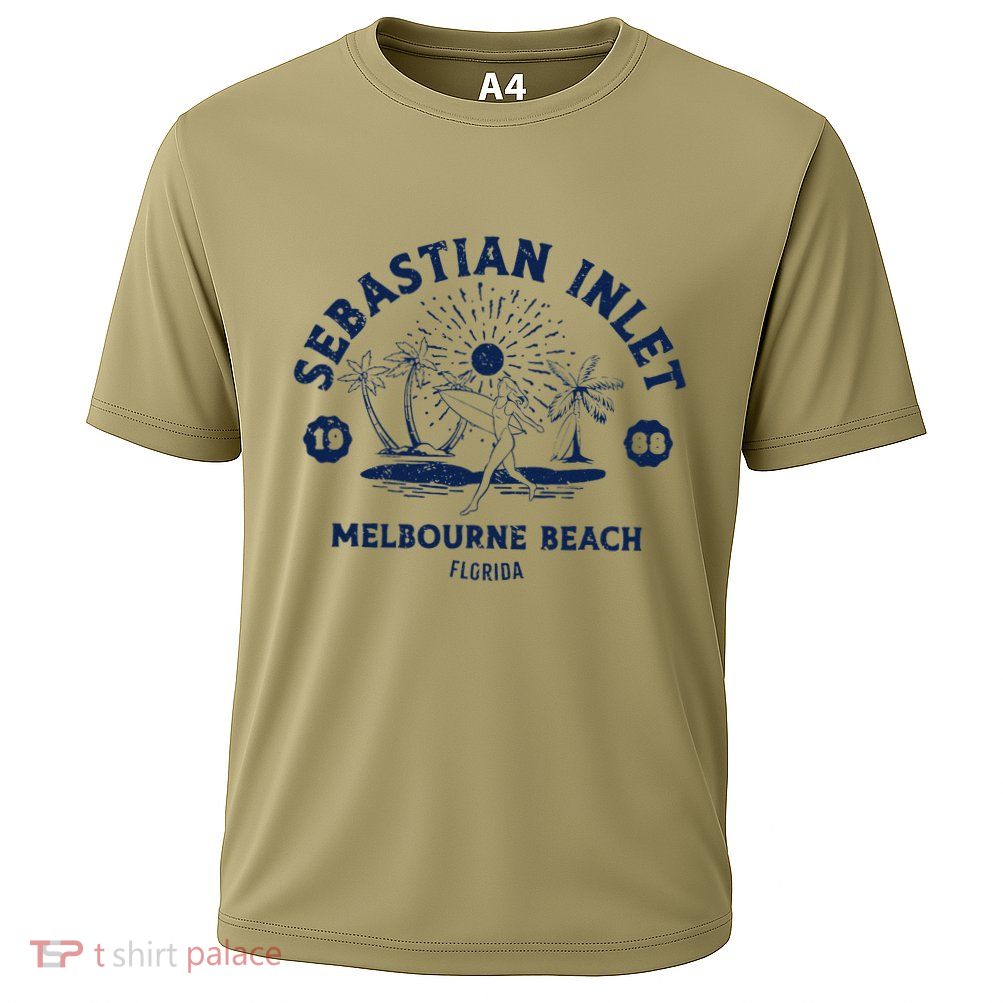 Retro Surfing Sebastian Inlet Melbourne Beach Florida Surf Performance Shirt