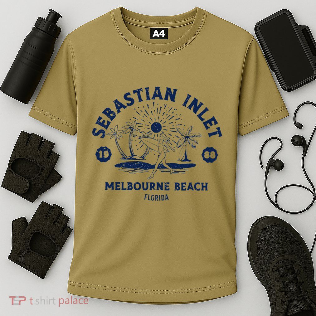 Retro Surfing Sebastian Inlet Melbourne Beach Florida Surf Performance Shirt