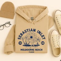 Retro Surfing Sebastian Inlet Melbourne Beach Florida Surf Hoodie