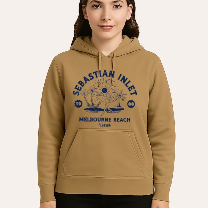 Retro Surfing Sebastian Inlet Melbourne Beach Florida Surf Hoodie