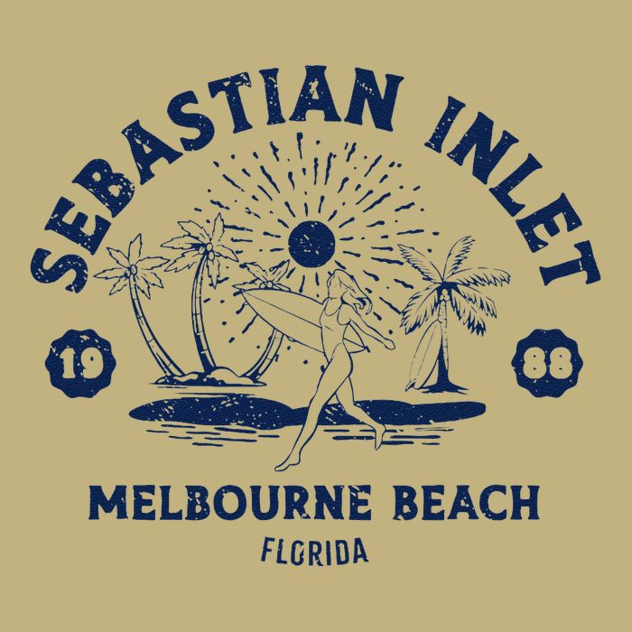 Retro Surfing Sebastian Inlet Melbourne Beach Florida Surf Hoodie