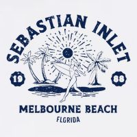 Retro Surfing Sebastian Inlet Melbourne Beach Florida Surf Garment-Dyed Sweatshirt