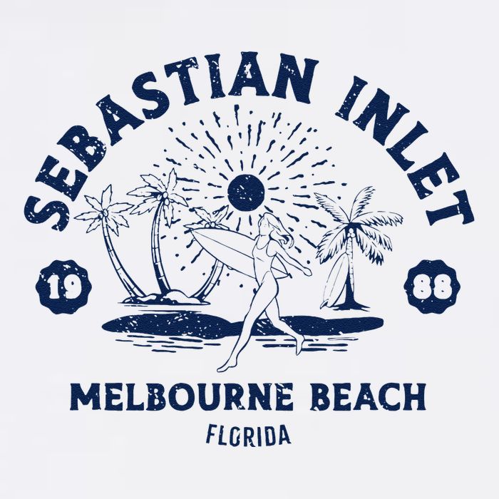 Retro Surfing Sebastian Inlet Melbourne Beach Florida Surf Garment-Dyed Sweatshirt