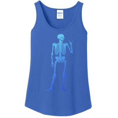 Rocker Skull Skeleton Hand Rock On Costume Funny Halloween Great Gift Ladies Essential Tank