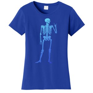 Rocker Skull Skeleton Hand Rock On Costume Funny Halloween Great Gift Women's T-Shirt