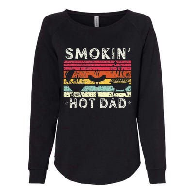 Retro Style Smokin' Hot Dad Funny BBQ Father's Day Womens California Wash Sweatshirt