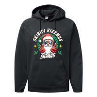 Rizzmas Sigmas Santa Peace Sign Performance Fleece Hoodie