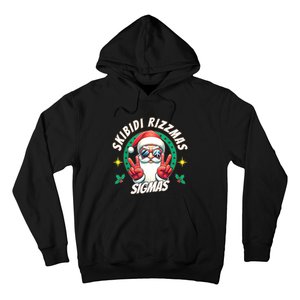 Rizzmas Sigmas Santa Peace Sign Hoodie