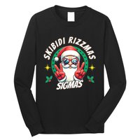 Rizzmas Sigmas Santa Peace Sign Long Sleeve Shirt