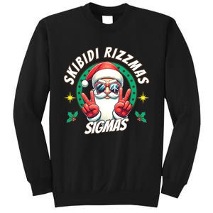 Rizzmas Sigmas Santa Peace Sign Sweatshirt