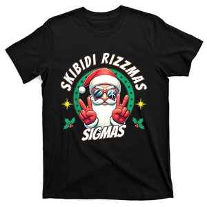 Rizzmas Sigmas Santa Peace Sign T-Shirt