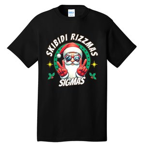 Rizzmas Sigmas Santa Peace Sign Tall T-Shirt