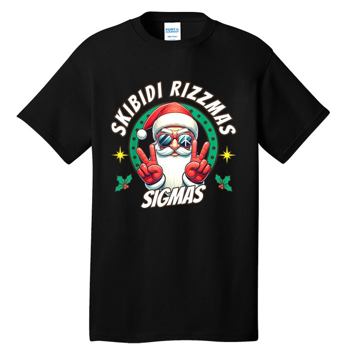 Rizzmas Sigmas Santa Peace Sign Tall T-Shirt