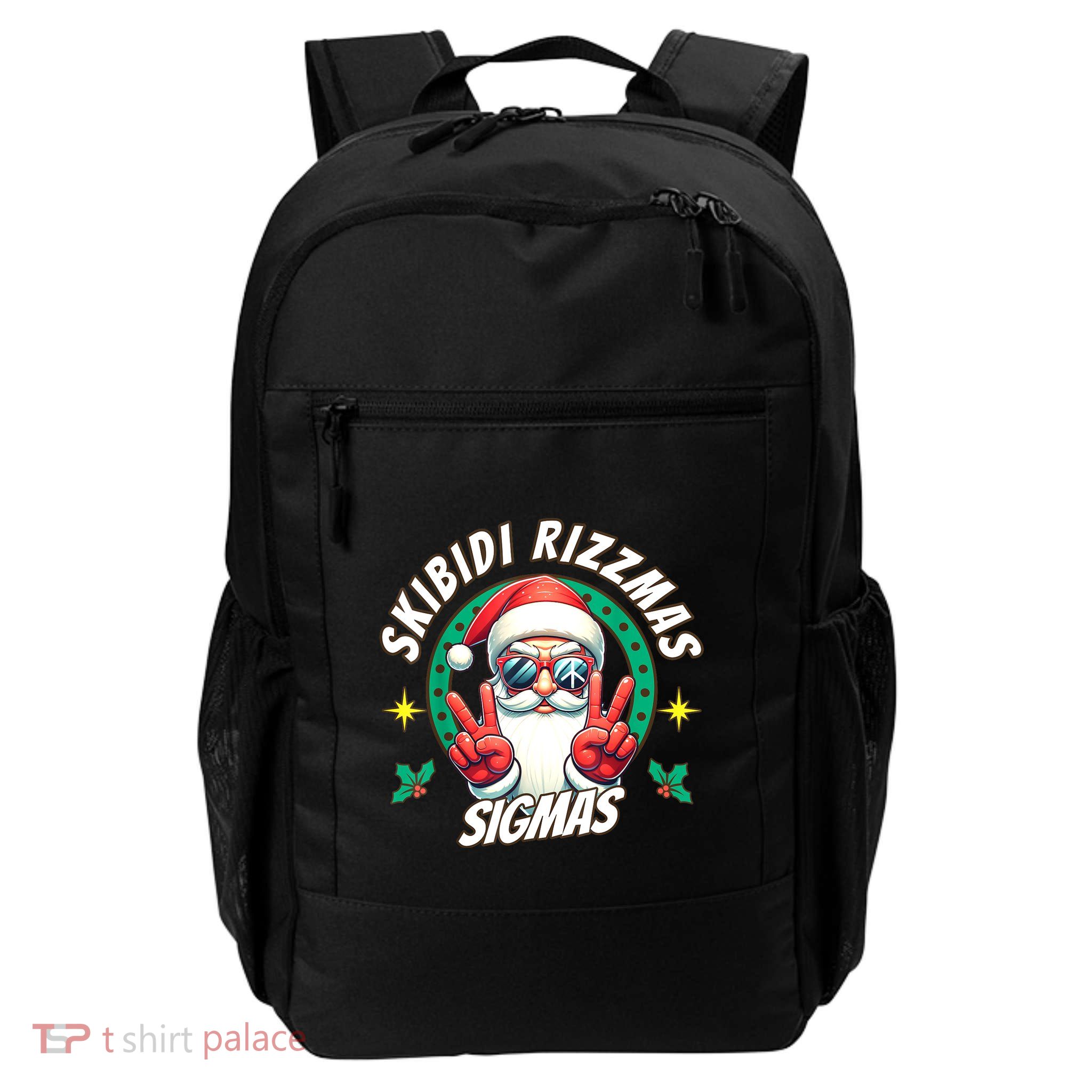 Rizzmas Sigmas Santa Peace Sign Daily Commute Backpack