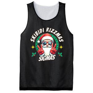 Rizzmas Sigmas Santa Peace Sign Mesh Reversible Basketball Jersey Tank