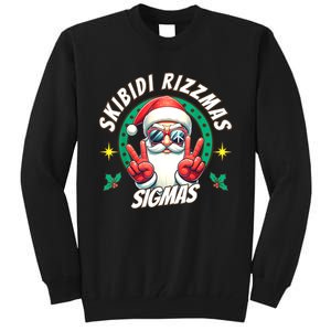 Rizzmas Sigmas Santa Peace Sign Tall Sweatshirt