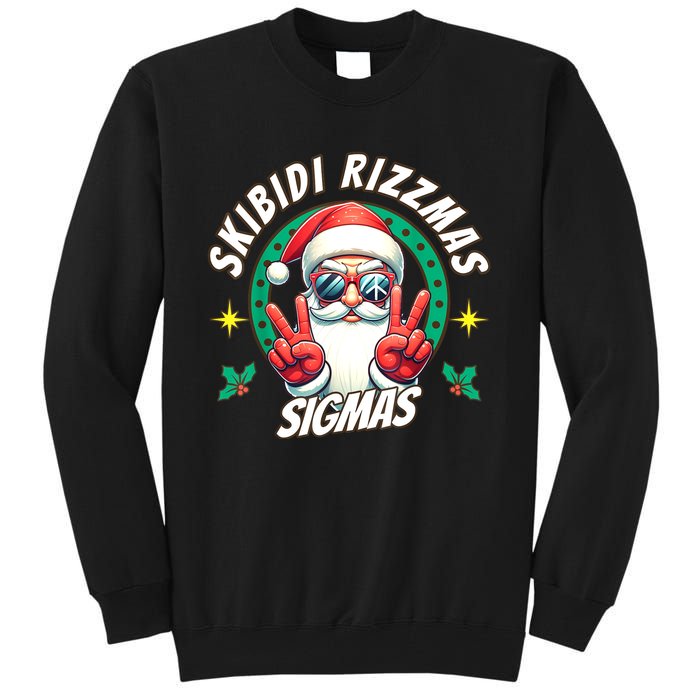 Rizzmas Sigmas Santa Peace Sign Tall Sweatshirt