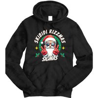 Rizzmas Sigmas Santa Peace Sign Tie Dye Hoodie