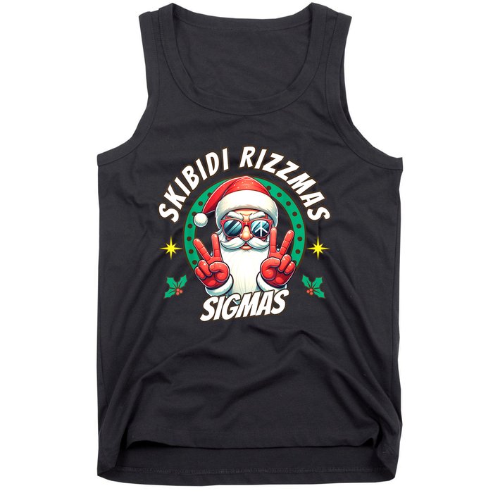 Rizzmas Sigmas Santa Peace Sign Tank Top