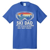 Retro Sunset Ski Mom Winter Skiing Skier Father Vintage Ski Gift Tall T-Shirt