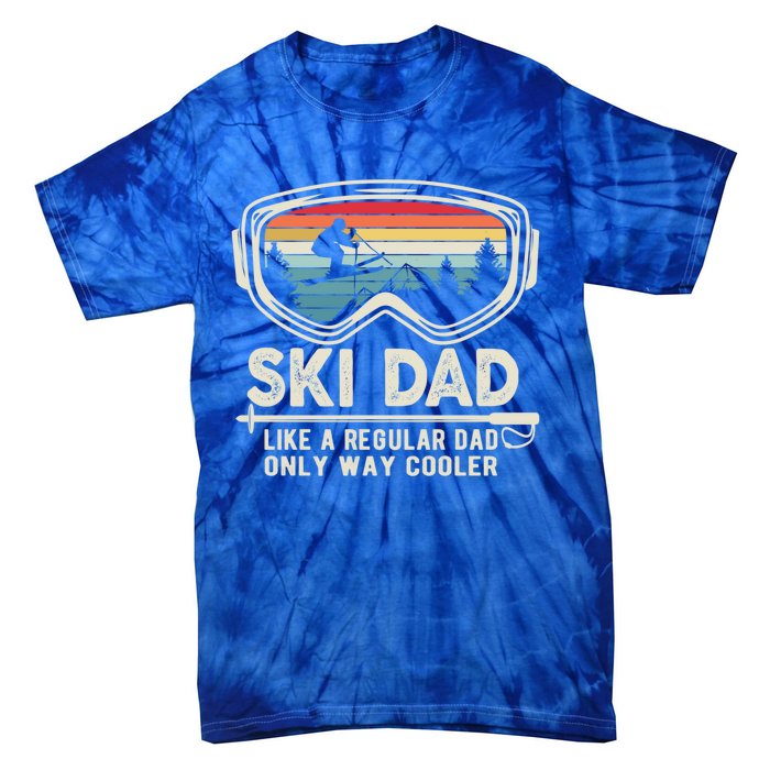 Retro Sunset Ski Mom Winter Skiing Skier Father Vintage Ski Gift Tie-Dye T-Shirt