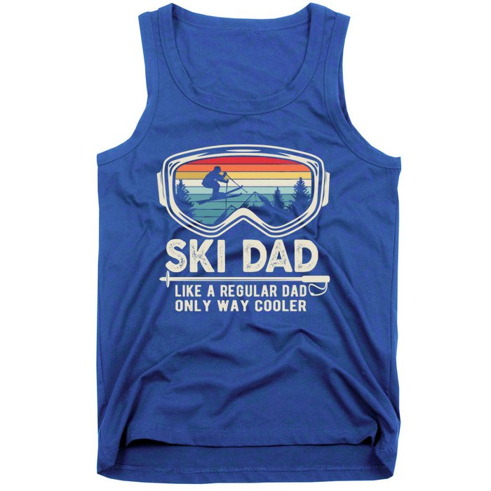 Retro Sunset Ski Mom Winter Skiing Skier Father Vintage Ski Gift Tank Top