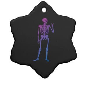 Rocker Skull Skeleton Hand Rock On Costume Funny Halloween Great Gift Ceramic Star Ornament