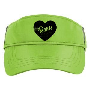 Rams School Sports Fan Team Spirit Cute Heart Adult Drive Performance Visor