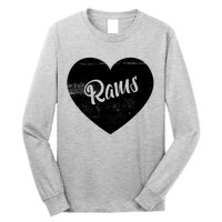 Rams School Sports Fan Team Spirit Cute Heart Long Sleeve Shirt