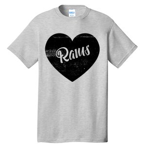 Rams School Sports Fan Team Spirit Cute Heart Tall T-Shirt