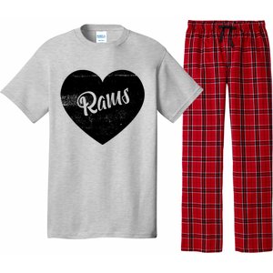 Rams School Sports Fan Team Spirit Cute Heart Pajama Set