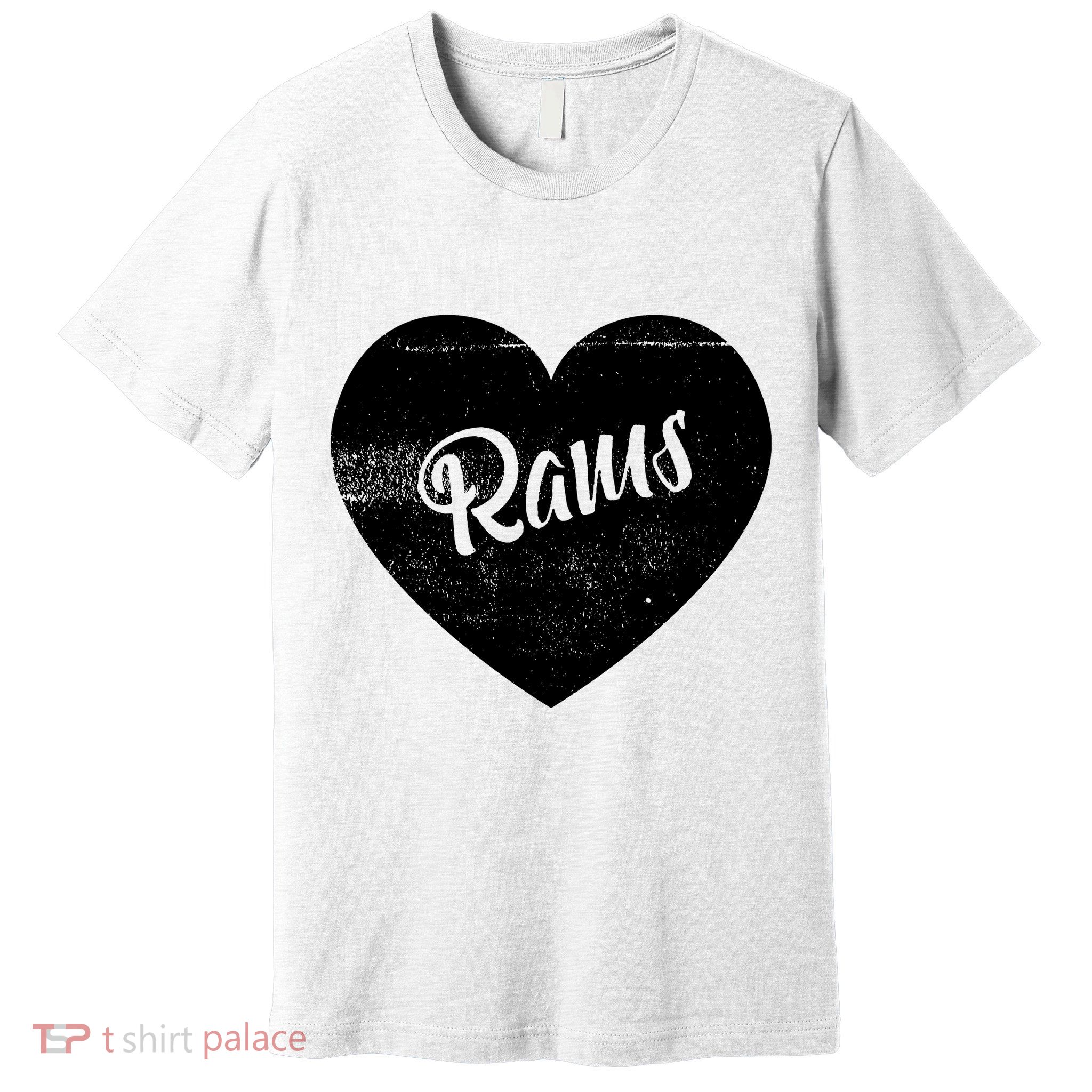Rams School Sports Fan Team Spirit Cute Heart Premium T-Shirt