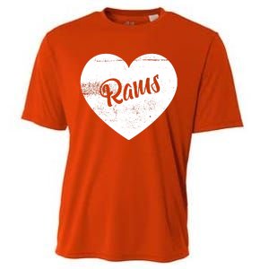 Rams School Sports Fan Team Spirit Cute Heart Cooling Performance Crew T-Shirt