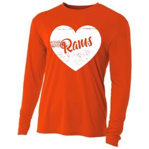 Rams School Sports Fan Team Spirit Cute Heart Cooling Performance Long Sleeve Crew