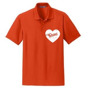 Rams School Sports Fan Team Spirit Cute Heart Dry Zone Grid Polo