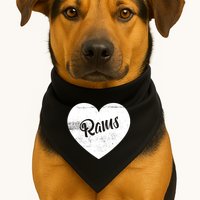 Rams School Sports Fan Team Spirit Cute Heart USA-Made Doggie Bandana