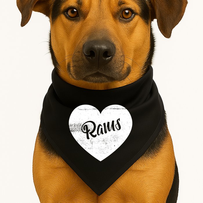 Rams School Sports Fan Team Spirit Cute Heart USA-Made Doggie Bandana