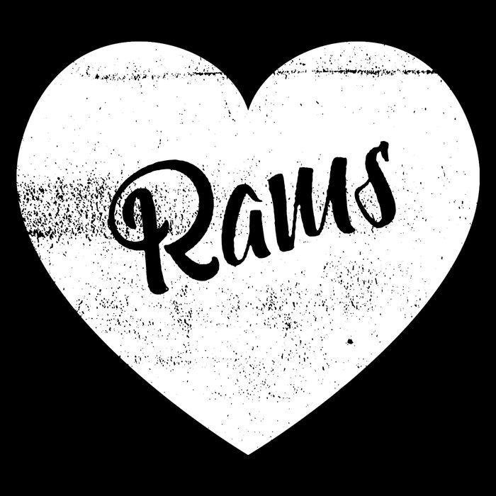Rams School Sports Fan Team Spirit Cute Heart USA-Made Doggie Bandana