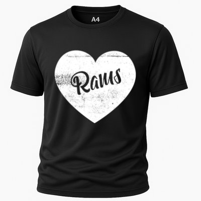 Rams School Sports Fan Team Spirit Cute Heart Performance Shirt